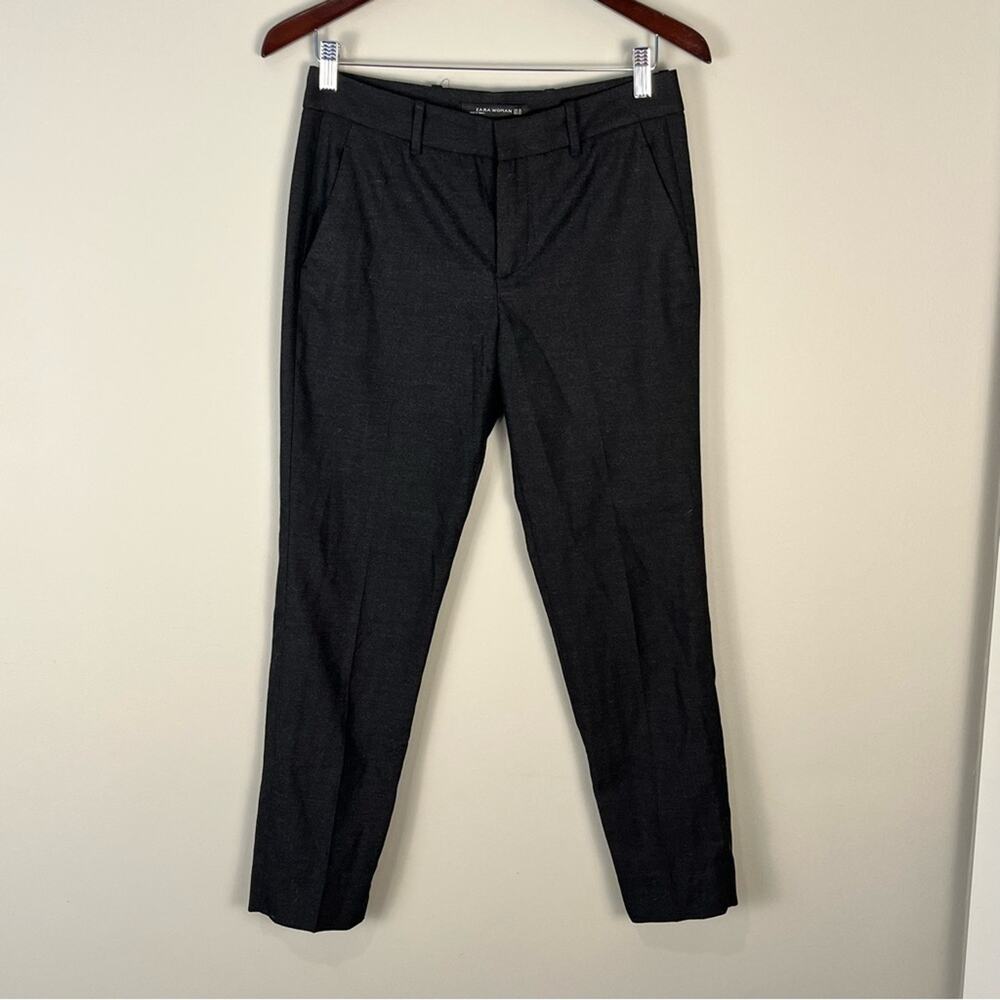 Zara Woman Straight Leg Black Dress Pants Office Business Casual Women's Size 4